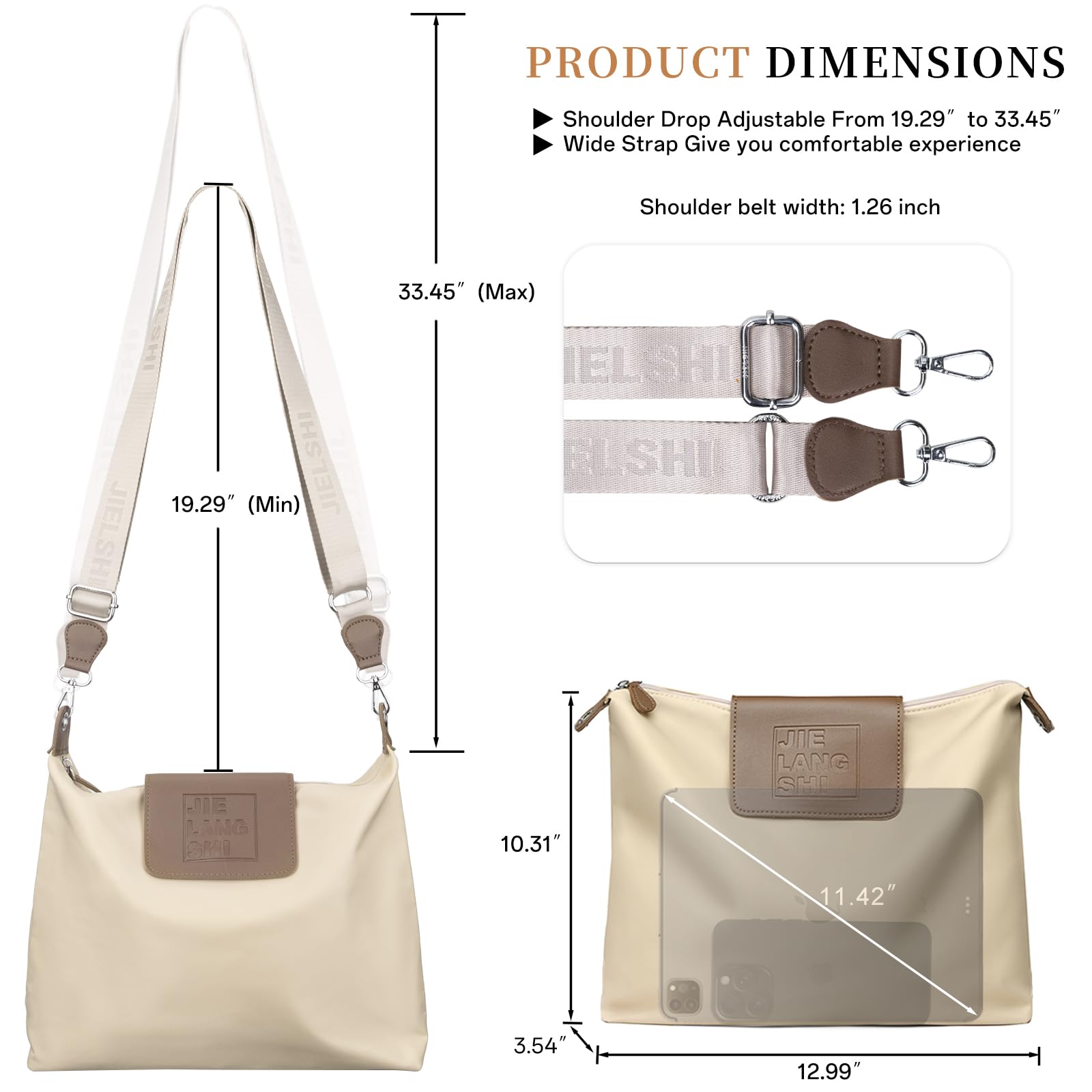 JANKS Large Crossbody Bag for Women Fabric Nylon Casual Commuter Trendy Fashion Hobo Shoulder Ladies Travel Handbag - Image 4