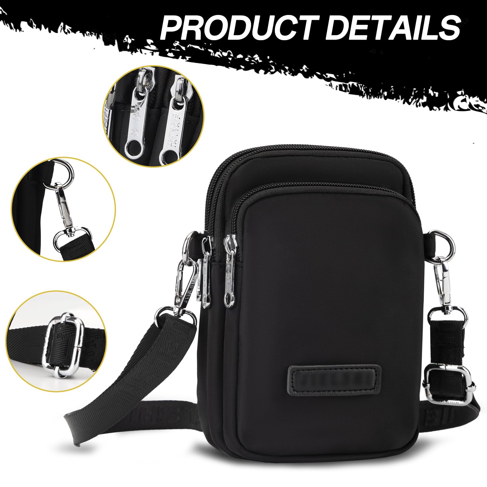 JANKS Small Crossbody Bag for Women Mini Cell Phone Bag Travel Pouch Wallet Purses Adjustable Over Shoulder Strap - Image 4