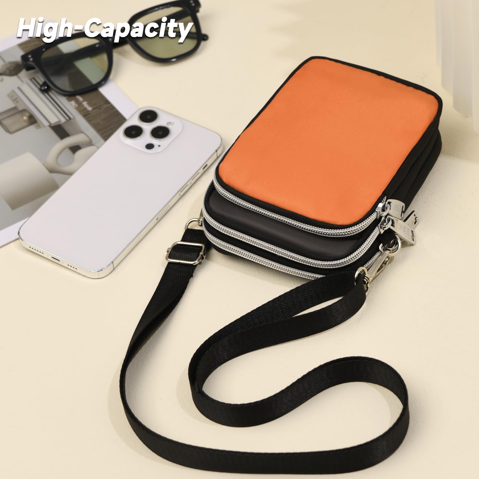 JANKS Small Crossbody Bag for Women Mini Cell Phone Bag Travel Pouch Wallet Purses Adjustable Over Shoulder Strap - Image 3