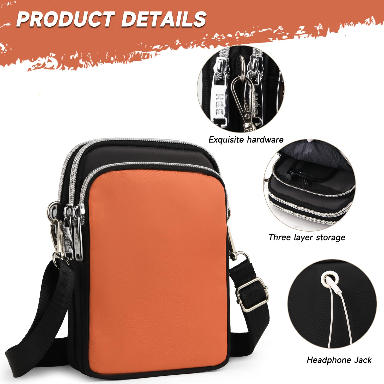 JANKS Small Crossbody Bag for Women Mini Cell Phone Bag Travel Pouch Wallet Purses Adjustable Over Shoulder Strap - Image 5