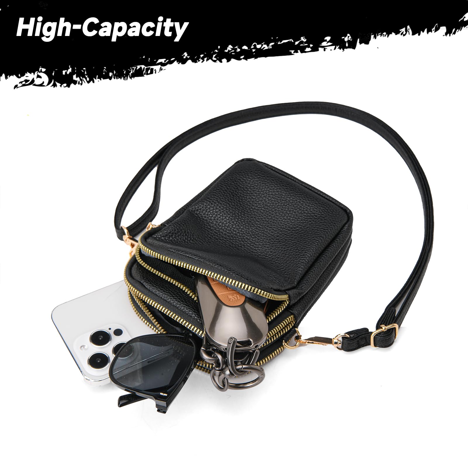 JANKS Small Crossbody Bag for Women Mini Cell Phone Bag Travel Pouch Wallet Purses Adjustable Over Shoulder Strap - Image 7