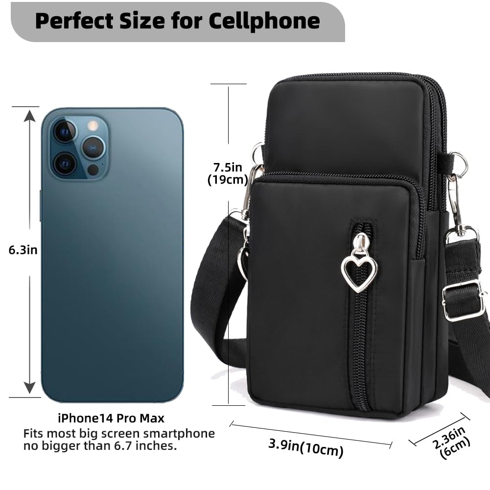 JANKS Small Crossbody Bag for Women - Mini Phone Purses with Crossbody Strap and Wallet - Nylon Arm Bag - Image 3