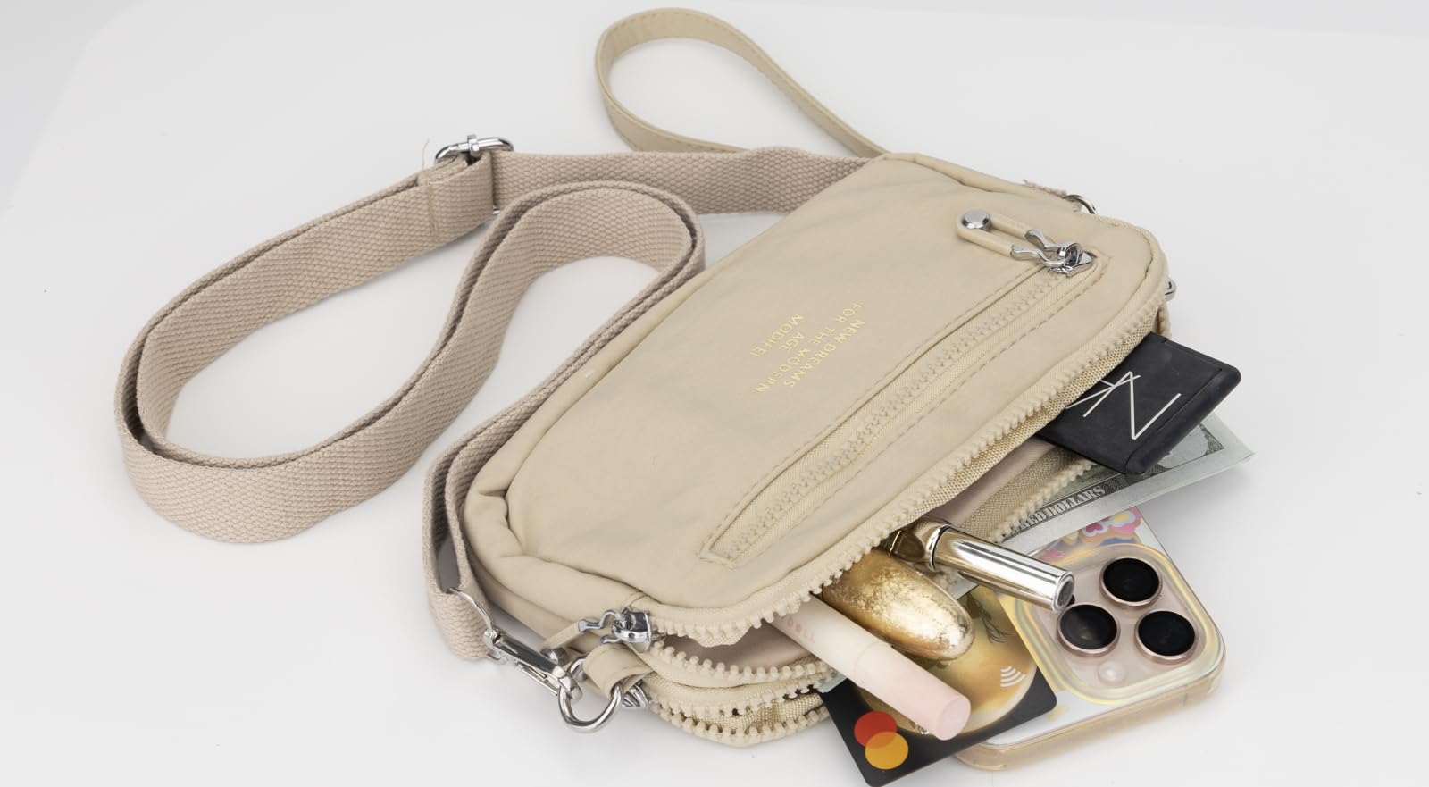 JANKS Small Crossbody Bags for Women Wristlet Wallets Nylon Shoulder Bag with 4 Zipper Carry All Purse Credit Card Holder - Image 4