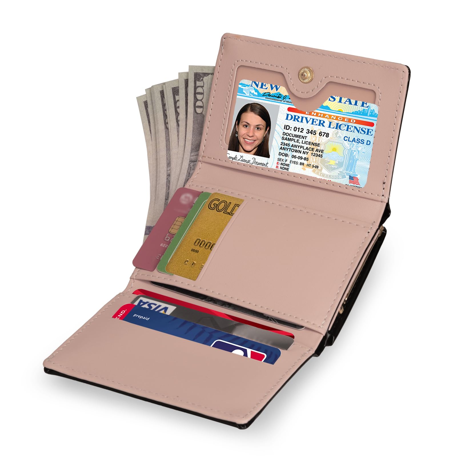 JANKS Small Wallet for Women Mini Laser Card Holder Case Iridescent Holographic Purse with Coin Pocket for Girls Ladies - Image 3