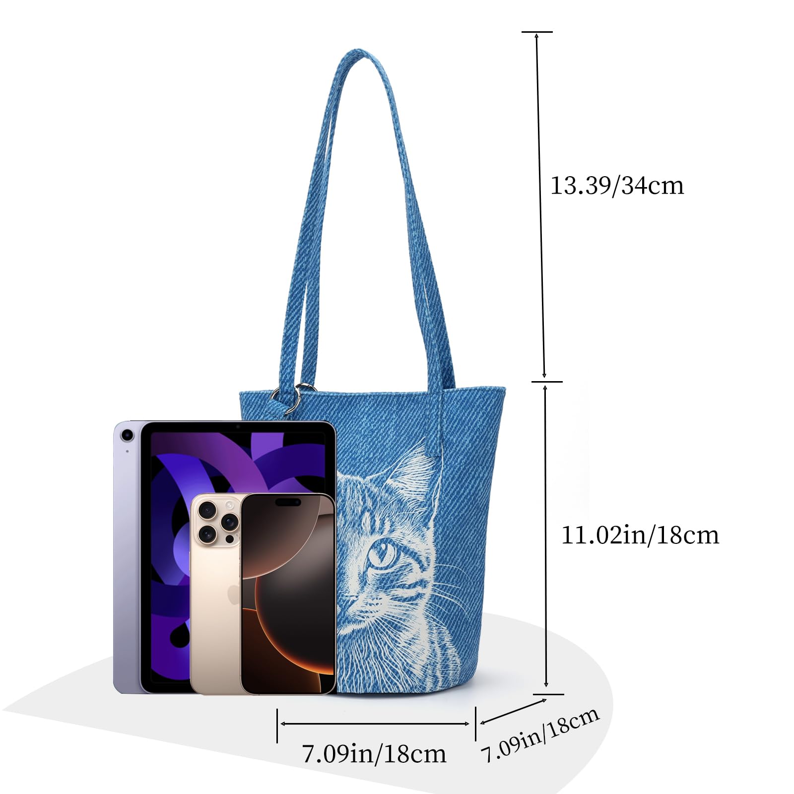 Shoulder Bag for Women, Cotton Canvas Bucket Bags Tote Purse Cute Crossbody Bag Designer Ladies Handbags - Image 4