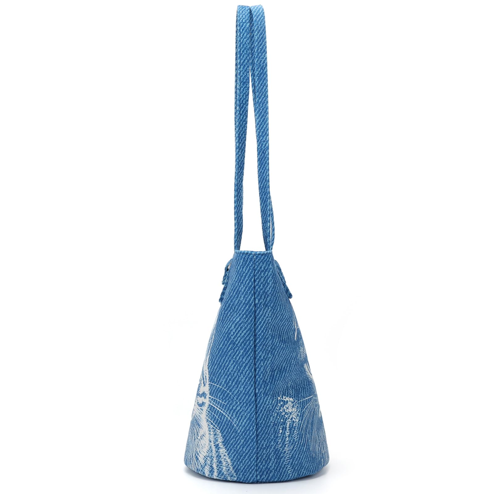 Shoulder Bag for Women, Cotton Canvas Bucket Bags Tote Purse Cute Crossbody Bag Designer Ladies Handbags - Image 5