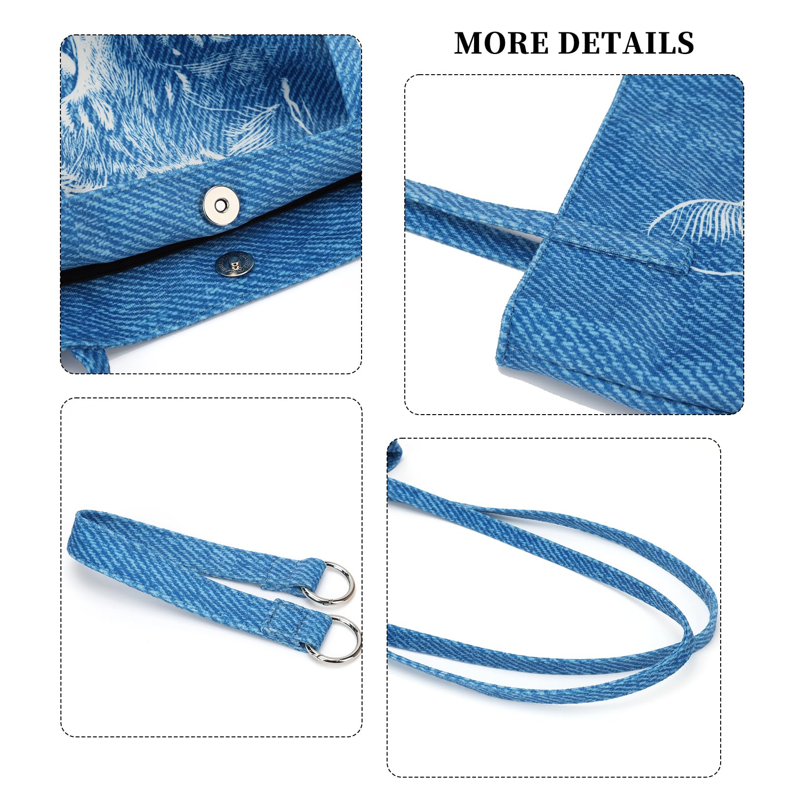 Shoulder Bag for Women, Cotton Canvas Bucket Bags Tote Purse Cute Crossbody Bag Designer Ladies Handbags - Image 8