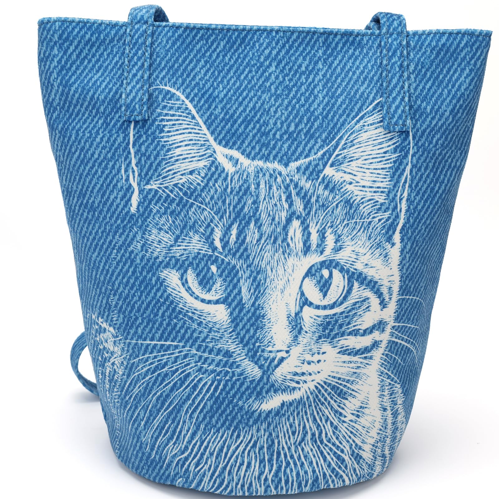 Shoulder Bag for Women, Cotton Canvas Bucket Bags Tote Purse Cute Crossbody Bag Designer Ladies Handbags - Image 9